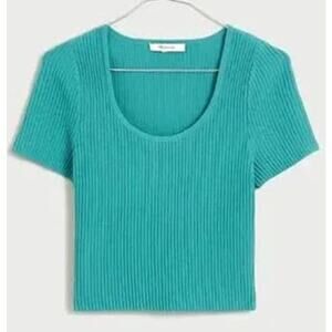 Madewell Sculpt Ottoman Stretchy Short Sleeve Crop Tee Shirt US Women's S New